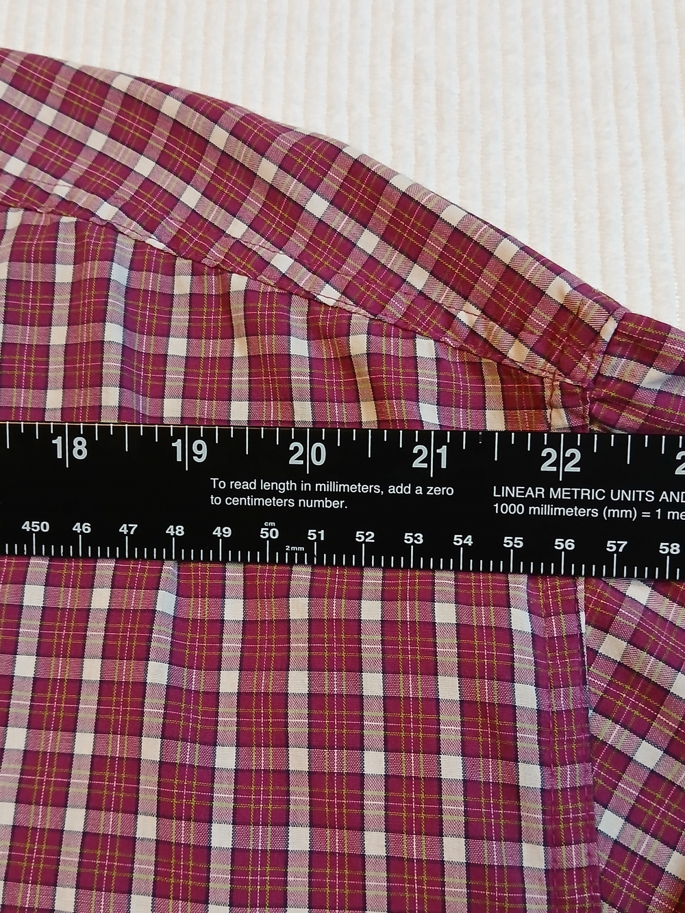 Chaps Men's 3XL Button Down Shirt Red Plaid Long Sleeve Pocket Logo Easy Care - Picture 3 of 8